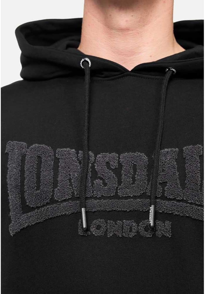 Lonsdale Herren Kneep Kapuzenpullover M Black/Grey, M Black/Grey