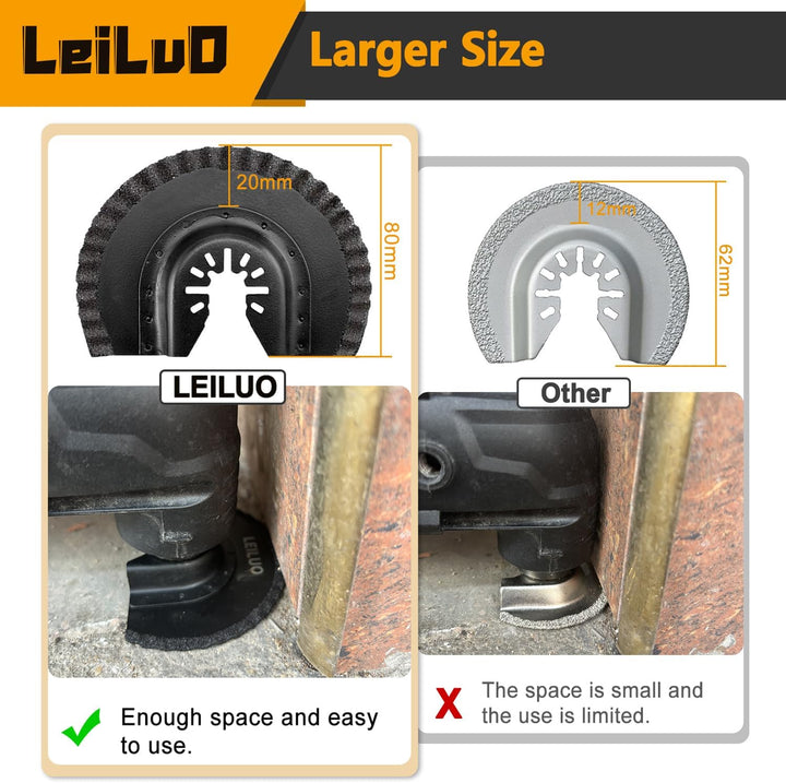 LEILUO 4 Pcs Hartmetall Multitool Sägeblätter Set zur Fugenentfernung Universal Oszillierendes Werkz