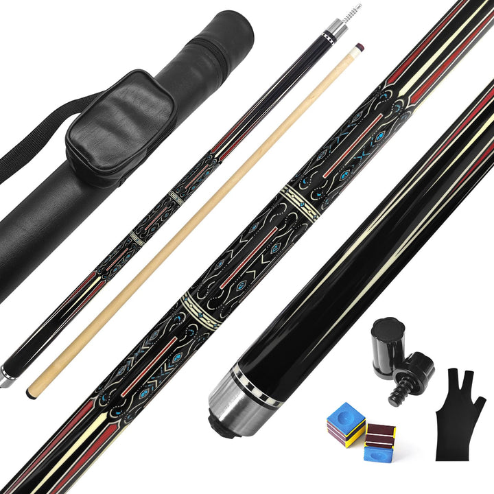 Pool-Billardqueues,58“ Pool Cue Stick with 12,5 mm Lederspitze,20 oz Billard Queue Set für Anfänger