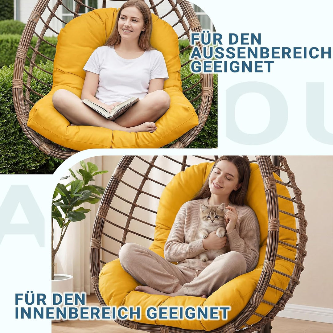 Hängesessel Kissen Ersatzkissen Outdoor: Thick Soft Polyester Sitzkissen 80x120 cm Egg Swing Cushion