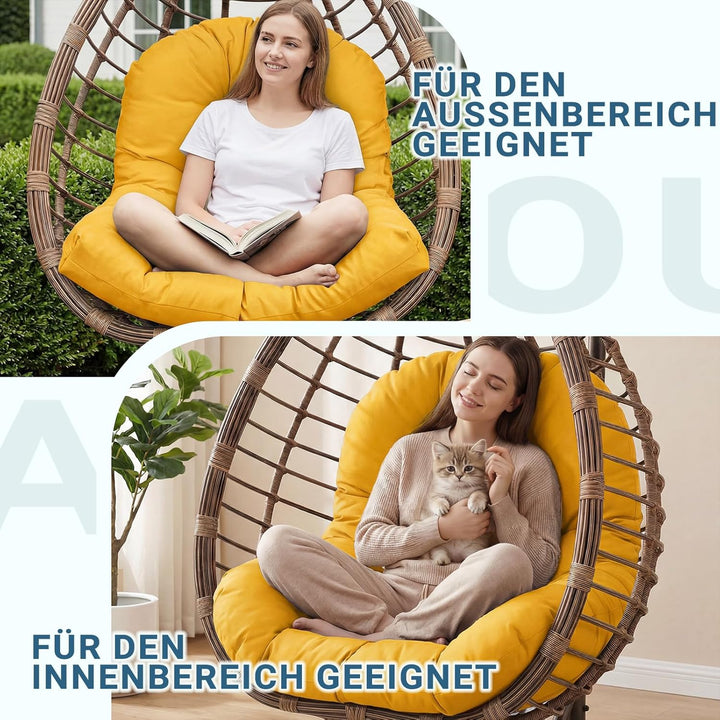 Hängesessel Kissen Ersatzkissen Outdoor: Thick Soft Polyester Sitzkissen 80x120 cm Egg Swing Cushion