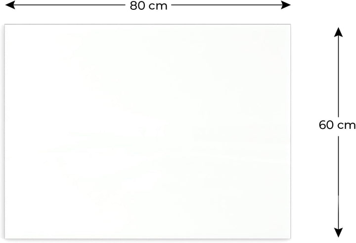 ALLboards Glasboard Magnetisch Weiss 80x60cm, Rahmenlos, Glastafel, Magnettafel, Gehärtetes Glas, We