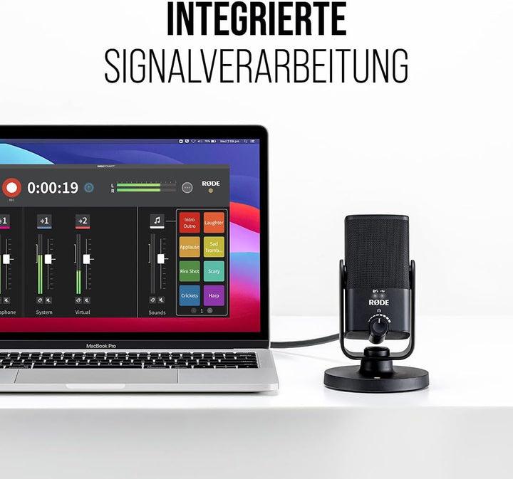RØDE NT-USB Mini-Kondensatormikrofon in Studioqualität + SC19 USB-C-Lichtkabel (1,5m - iOS-kompatibe