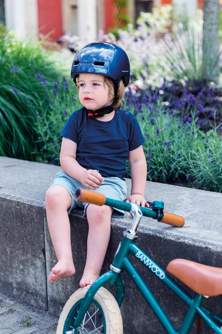 ABUS Kinderhelm Skurb Kid - robuster Fahrradhelm im Skater-Look mit Platz für einen Zopf und vielfäl