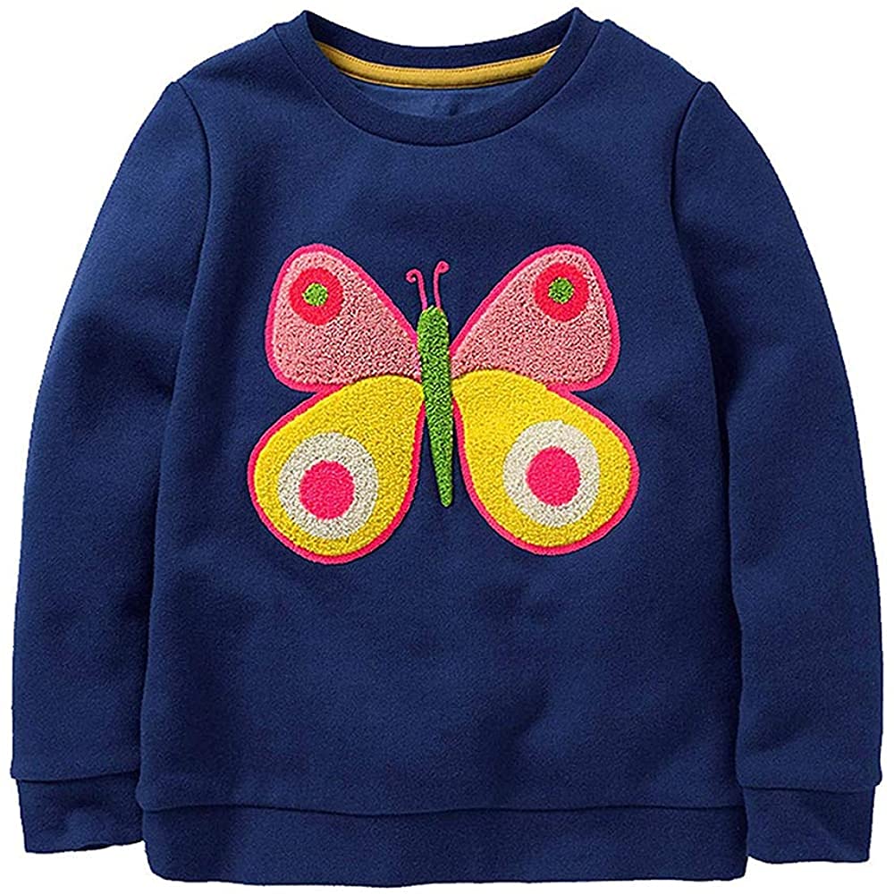 Mädchen Sweatshirt für Kinder Süss Cartoon Pullover Baumwolle Top Langarm T-Shirt Grösse 1-12 Jahre
