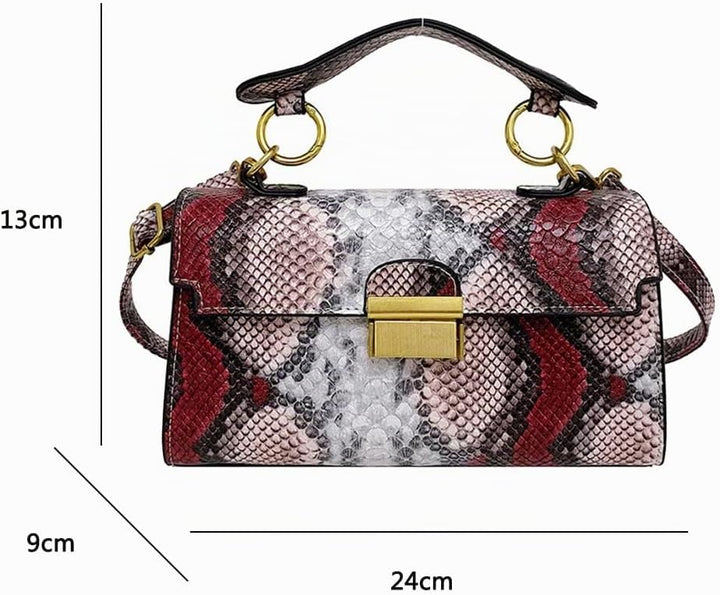 Coolives Damen Kleine Umhängetasche mit Krokodilledermuster Mini Handtasche aus PU-Leder Clutches Da