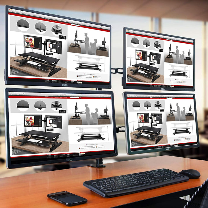 Duronic DM35POLE BK 61 cm Stange | Erweiterung für Monitorhalterung | Grosse Tischklemme mit Einer K