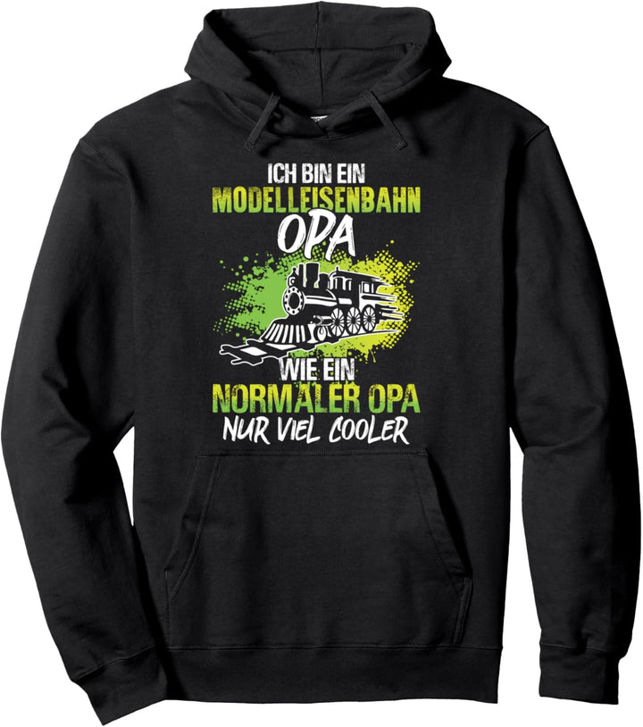 Modelleisenbahn Opa Grossvater Eisenbahn Lokomotive Zug Pullover Hoodie