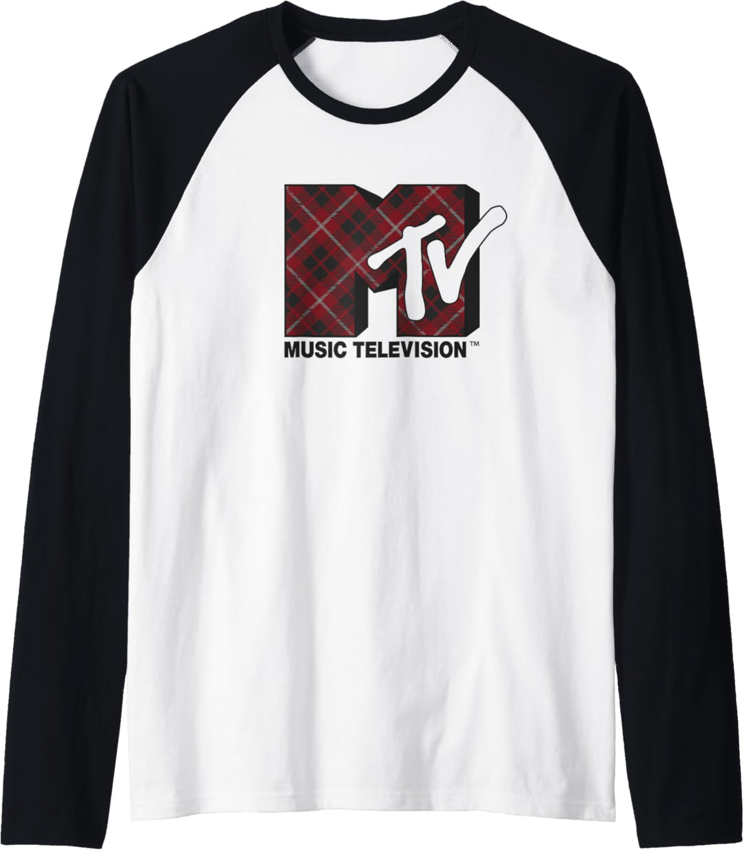 MTV Logo Plaid Raglan