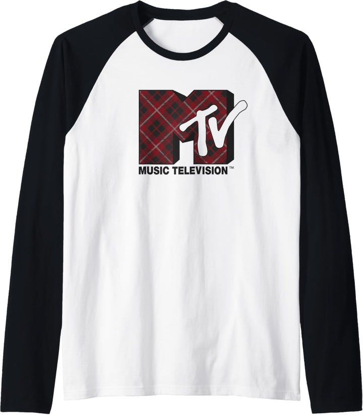 MTV Logo Plaid Raglan