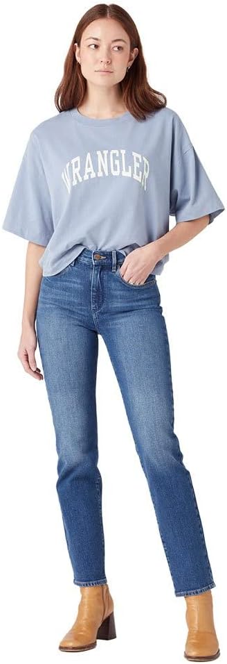 Wrangler Damen Straight Jeans 27W / 32L Airblue, 27W / 32L Airblue