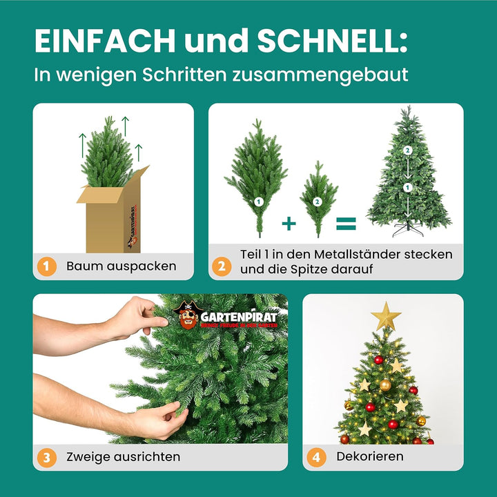 120cm BonTree Fichte Weihnachtsbaum Tannenbaum künstlich aus Spritzguss/PVC-Mix 120