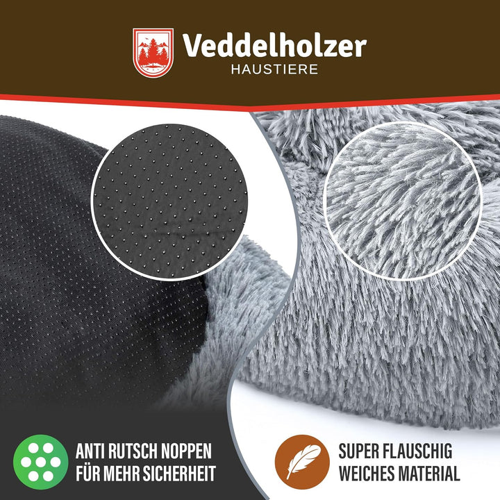 Veddelholzer Ø 70 cm M Hellgrau Hundebett Katzenbett Hundekissen Hundebetten in Mehreren Grössen Hun
