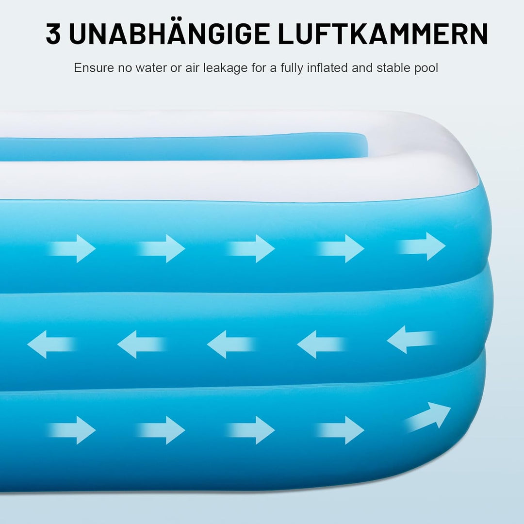 ZEUSFIRE Aufblasbares Pool, Planschbecken für Kinder und Erwachsene, Garten, Hinterhof, Sommerwasser