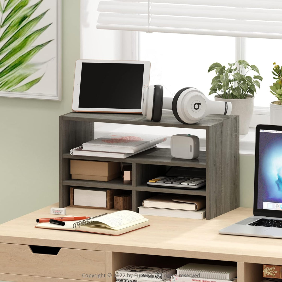 Furinno Hermite Schreibtisch-Organizer-Regal, Bücherregal, französische Eiche Französische Eiche 19.