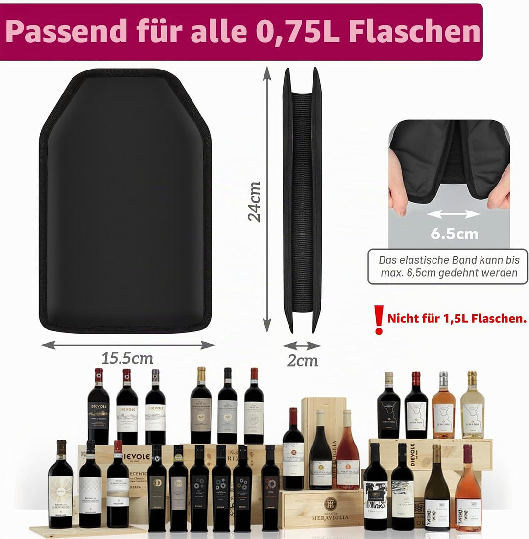 Weinkühler Manschette, 2 Stück Kühlmanschette Wein, Flaschenkühler, Champagner Kühler, Flaschenkühle