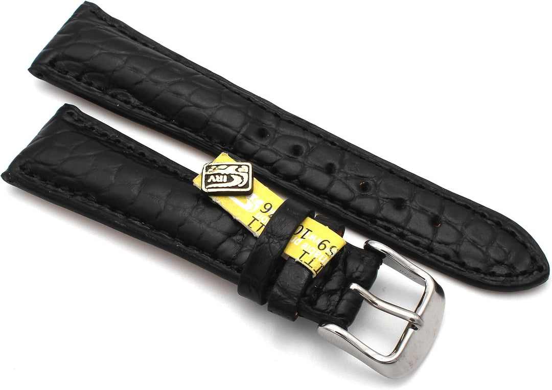 20mm XS Damenlänge Echt Alligator Vintage hangemacht in Deutschland Uhrenarmband in Schwarz