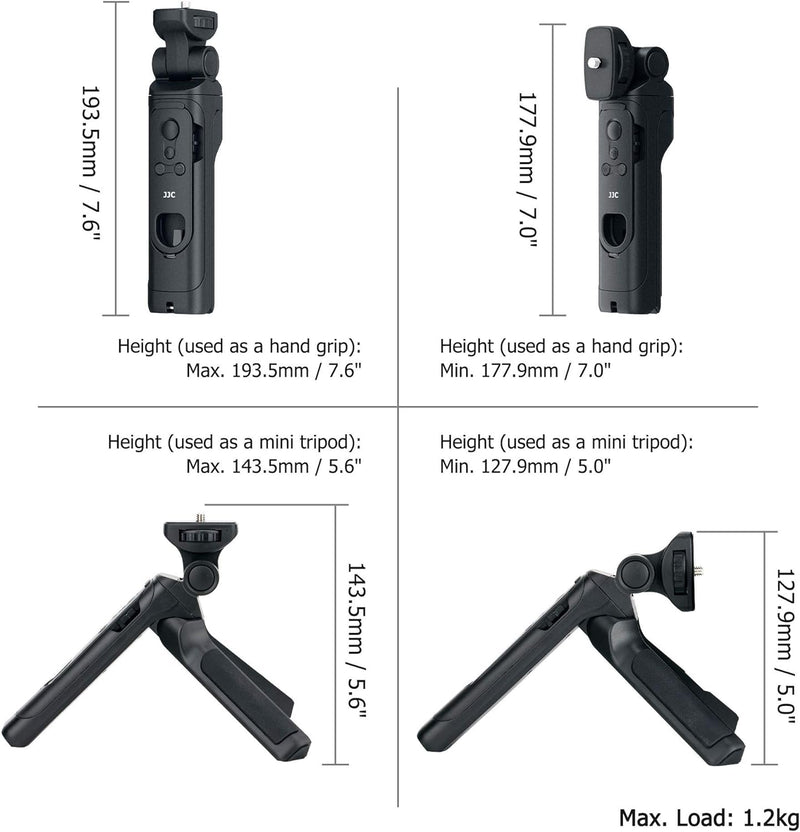 JJC Kamera Handgriff Mini Griffstativ mit BR-E1 Bluetooth Fernbedienung für Canon EOS R10 R7 R6 R5 R