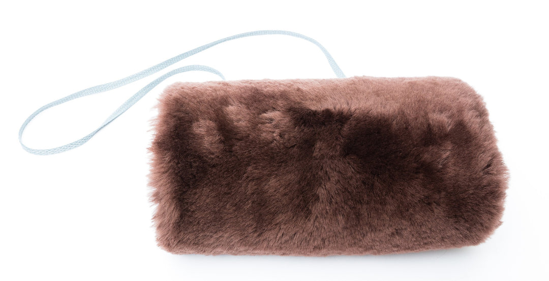 Reissner Lammfelle Engel warmer Lammfell Muff Handwärmer für Damen und Herren Braun, Braun
