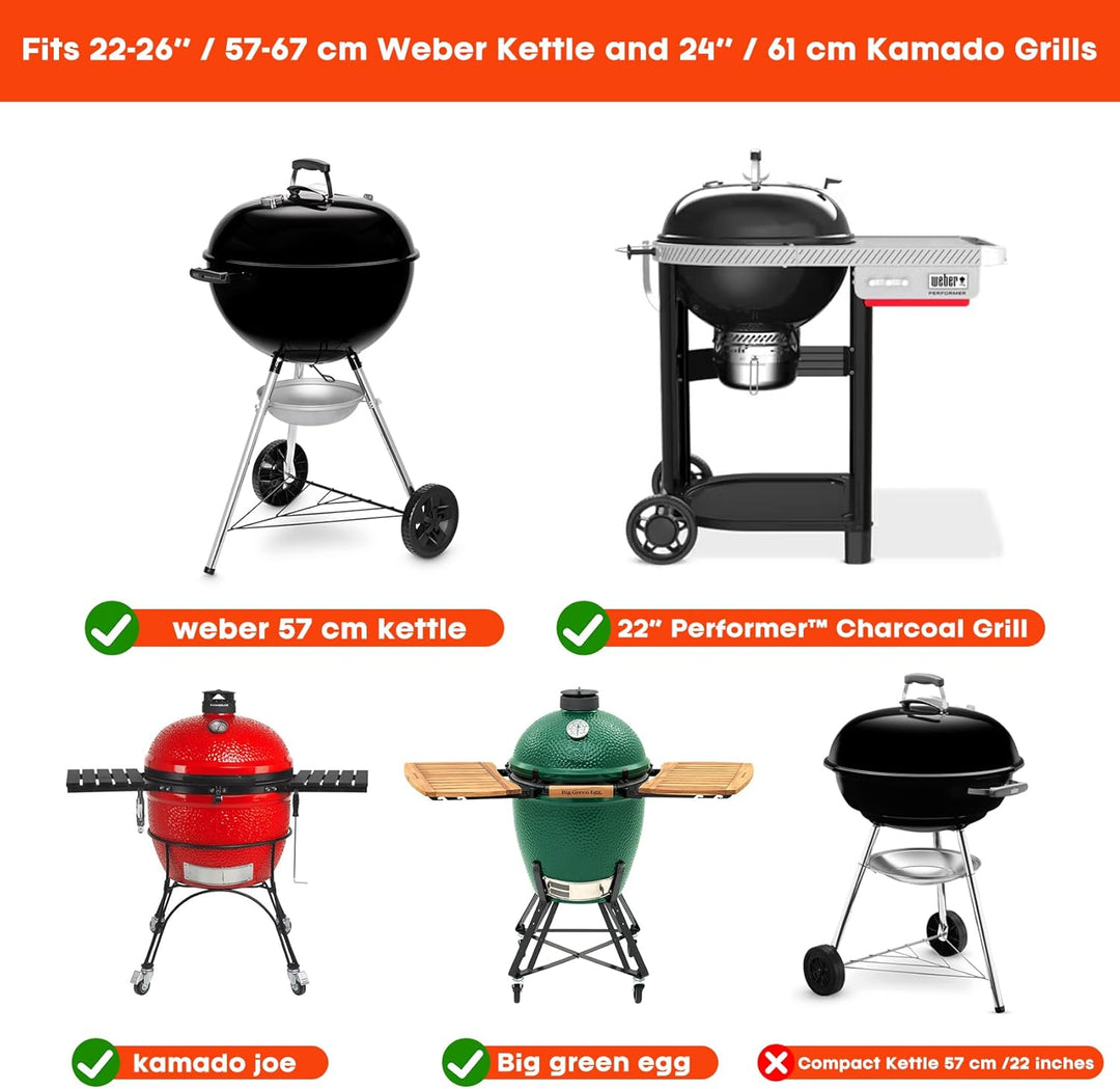 onlyfire Edelstahl Holzkohlekorb mit Hohlen Löchern für Weber 57/67CM Kugelgrill und Weber WSM Koche