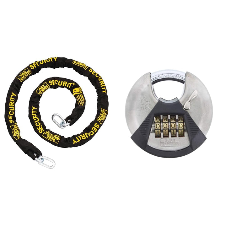 Burg-Wächter gehärtete Vierkantkette mit hochwertiger Textilummantelung & Rundbügelschloss, Vorhänge