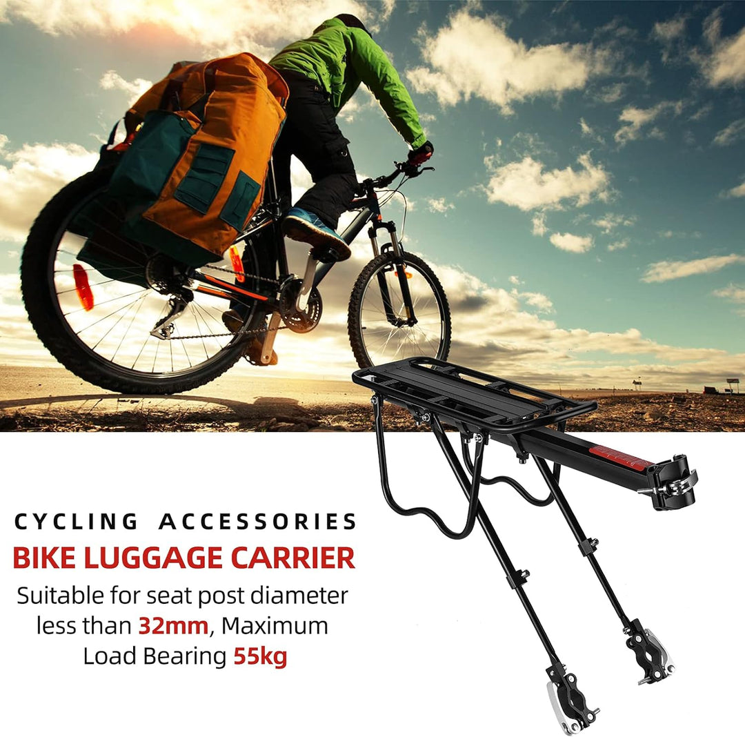 ROCKBROS Fahrrad Gepäckträger Mountainbike Gepäckträger Schnellspanner mit Reflektor 24-29 Zoll mit/