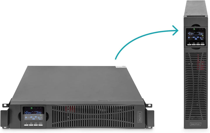 DIGITUS OnLine USV-System - 6 kVA / 6 kW - 19-Zoll 2HE Montage - Echte Doppelwandler-Technologie - O