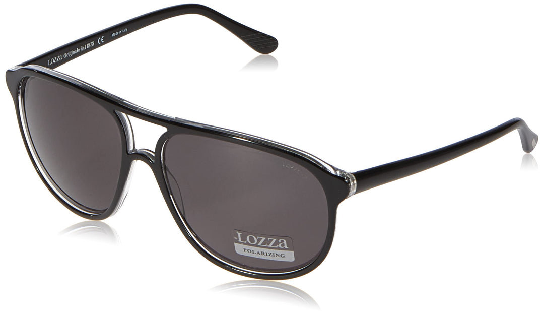 Lozza Unisex Sunglasses 61 Black Crystal/Grey, 61 Black Crystal/Grey