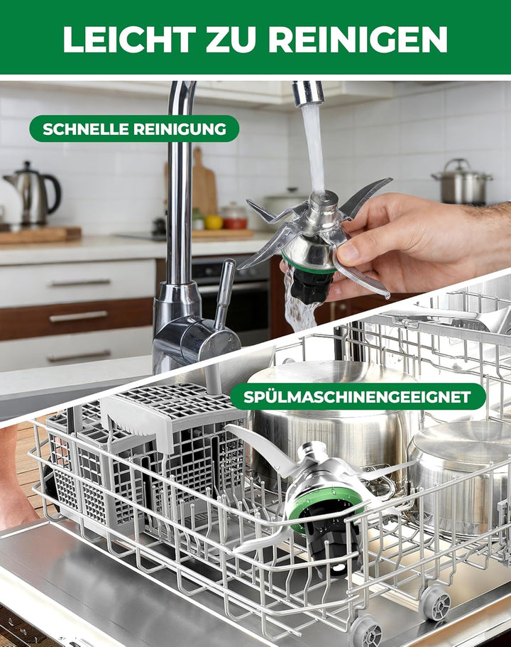 Messer für Vorwerk Thermomix TM5, TM6 und TM7 – Edelstahl Mixmesser & Teigmesser mit Dichtring, pass