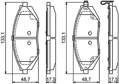 Bosch BP1679 Bremsbeläge - Vorderachse - ECE-R90 Zertifizierung - vier Bremsbeläge pro Set