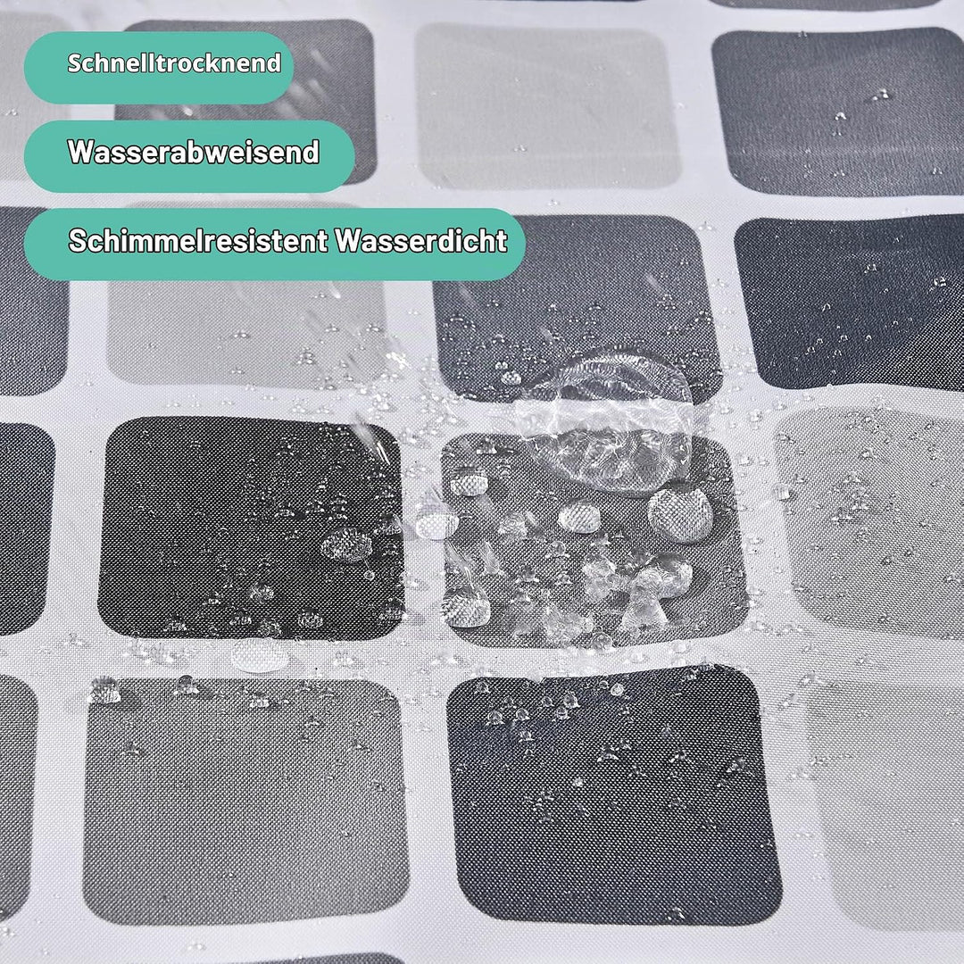 GERUIKE Extra Breit Duschvorhang 240x200 mit Gewicht Unten, Wasserdicht &amp; Anti-Schimmel Polyester-St