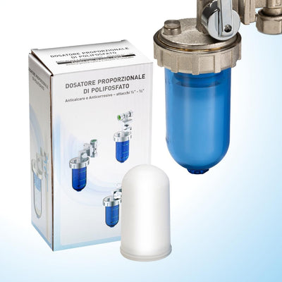 WK Drehbarer Polyphosphatspender mit By-Pass-Wasserhahn und Tablette im Lieferumfang enthalten.