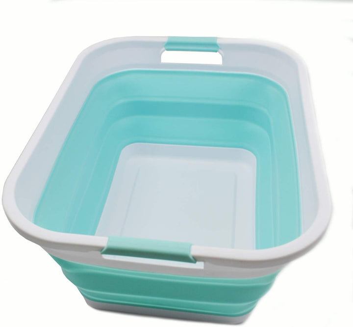 SAMMART 41L Collapsible Plastic Laundry Basket - Foldable Pop Up Storage Container/Organizer - Porta