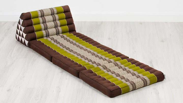 livasia Thaikissen 3 Auflagen extrahoch - 185x55x8cm - Dreieckskissen mit Klappmatratze, Kapok, Jumb