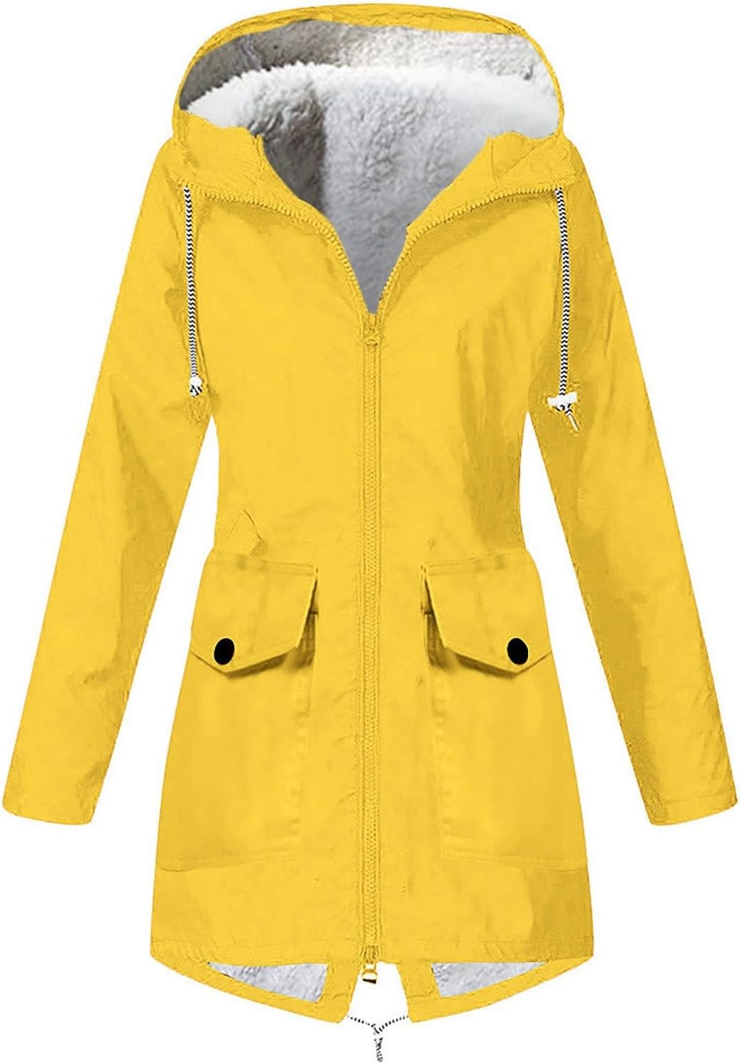 Ansenesna Regenjacke Damen Gefüttert Lang Regenjacke Damen Wasserdicht Atmungsaktiv Mit Kapuze Winte