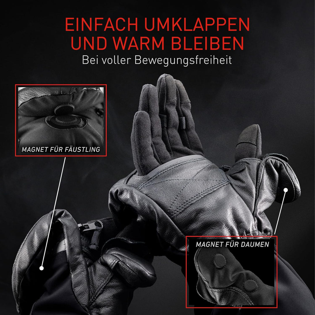 THE HEAT COMPANY - Heat 3 SMART – Die Handschuh Innovation – Handschuhe & Fäustlinge in Einem: Fäust