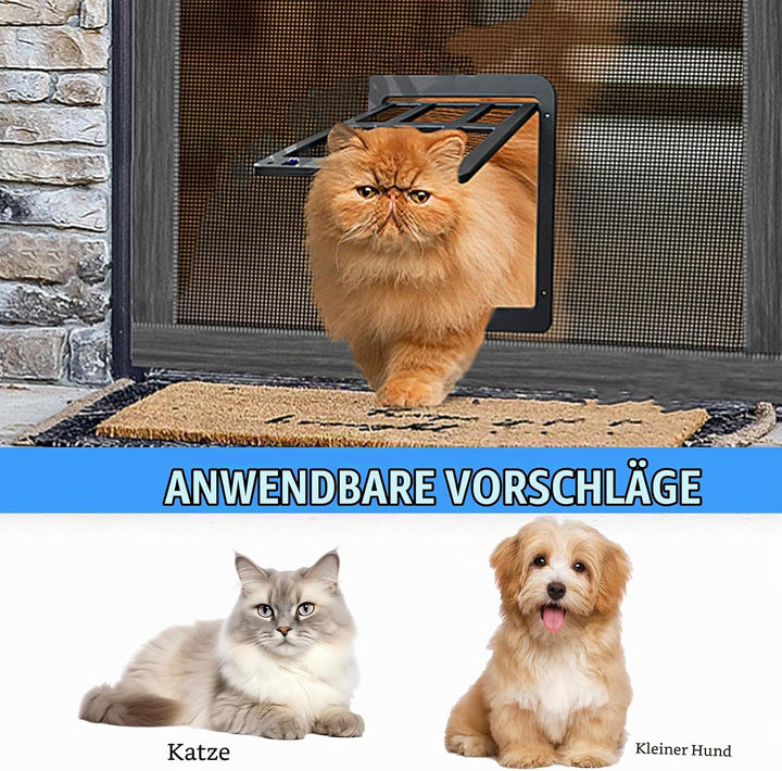 Hundeklappe Katzenklappe Haustierklappe Fiegengitter Magnetverschluss mit für Fliegengittertür Fenst