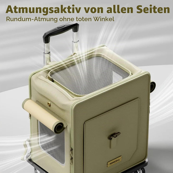 Galatée Haustier-Rucksack Mit Rädern, Haustier-Buggy, Hunde-Reisetasche Mit Abnehmbaren Rollrädern,