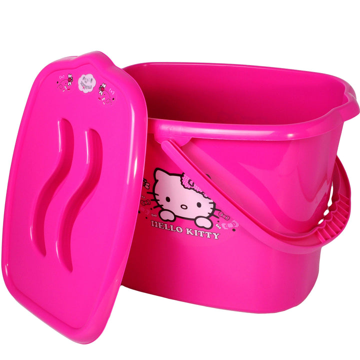 Eimer/Putzeimer/Mülleimer - mit Deckel + Tragegriff - pink - rosa Helllo Kitty - Katze Bieco - geruc