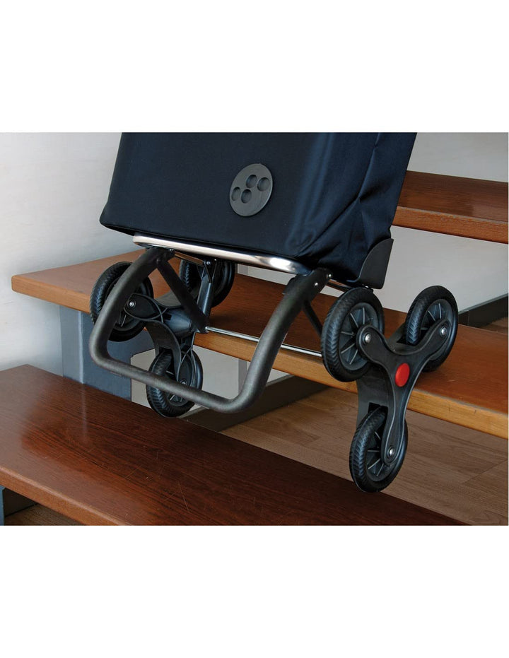 Einkaufstrolley Rolser I-Max Tweed 6 Räder Treppensteiger - Blau 6 Räder Blau, 6 Räder Blau