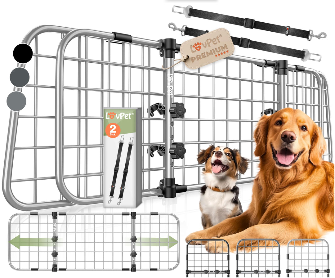 Lovpet® Hundegitter Auto, Autoschutzgitter Trenngitter Universal, verstellbare Breite, Kopfstütze Ko