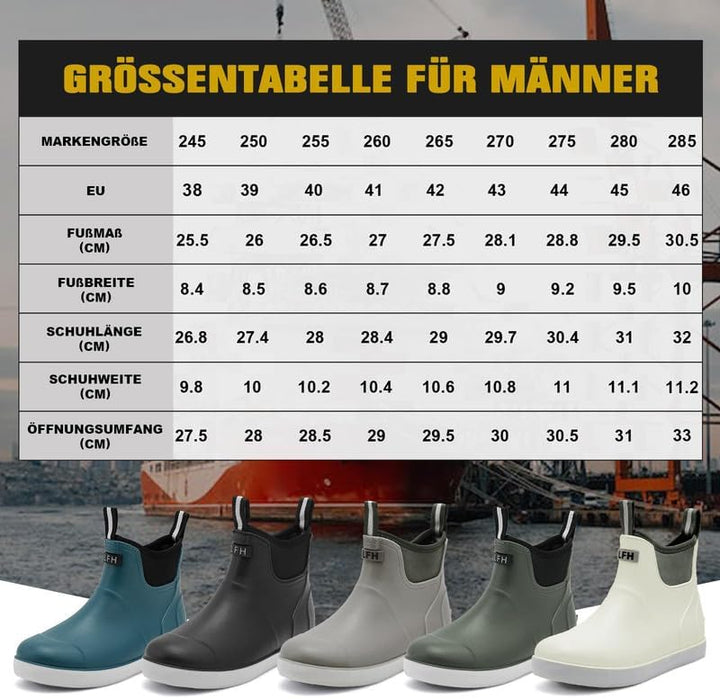Rumkok Gummistiefel Herren Halbhoch, Grundlegend Wasserdicht Atmungsaktiv Stiefeletten, Anti-Rutsch
