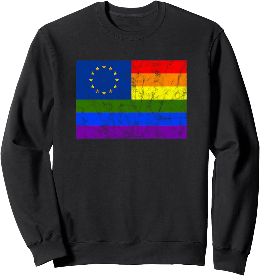 Gay Pride, Regenbogen Fahne Flagge, Europa Sterne, EU Symbol Sweatshirt