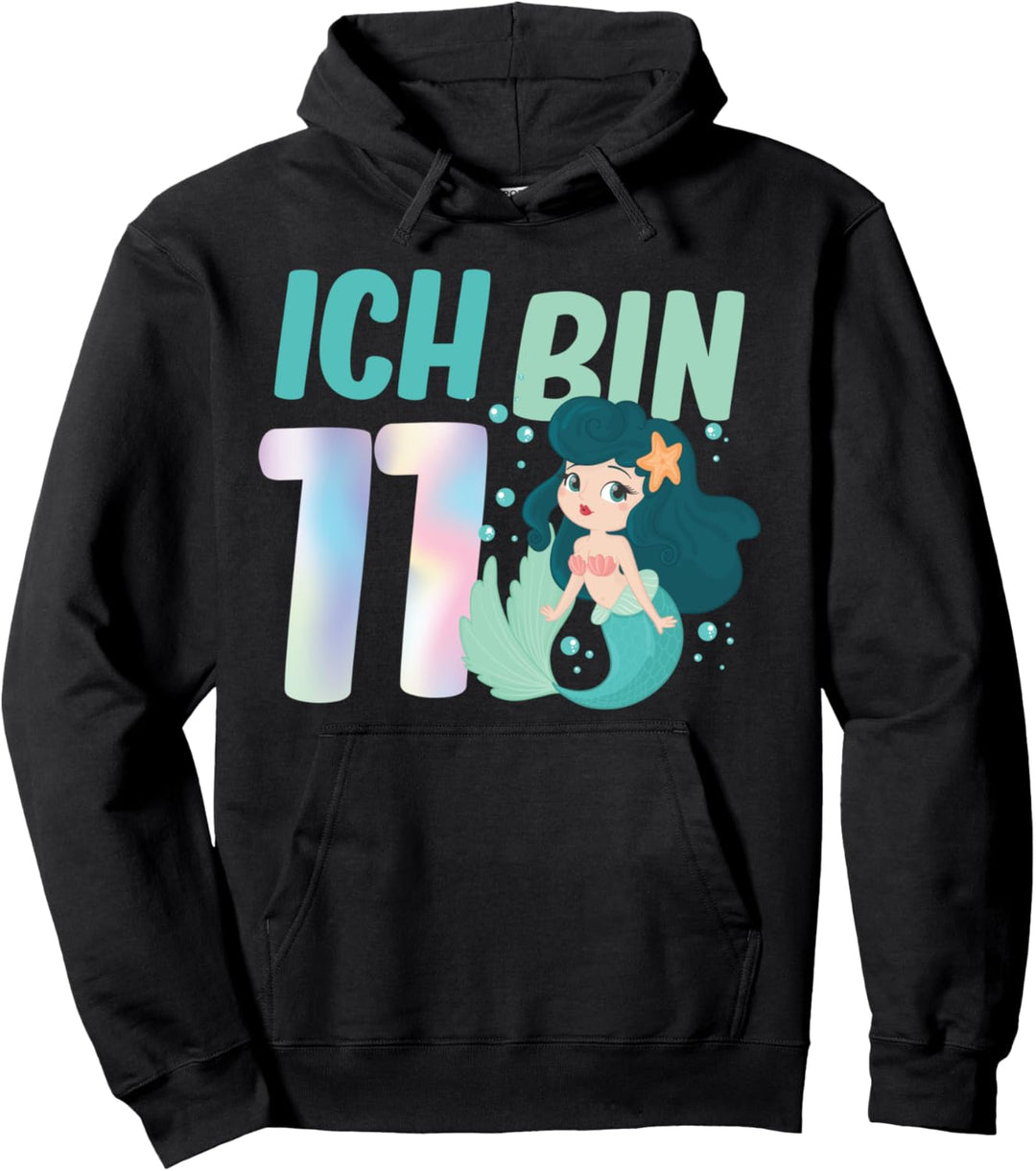 11. Geburtstag Meerjungfrau Nixe Mädchen süsses 11 Jahre alt Pullover Hoodie