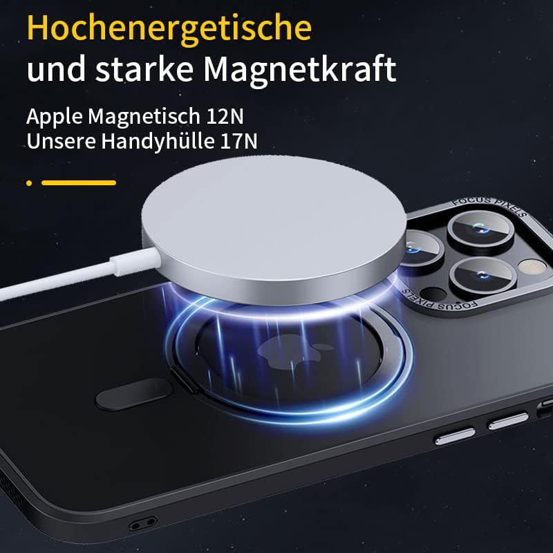 SZJLDS Hülle für iPhone 14 Pro Max Handyhülle [Stark Magnetisch] [Kompatibel mit MagSafe] [360°Unsic