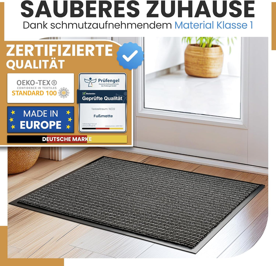 Bodenständig® Saubere Schuhe Dank saugstarkem Stoff (robust) perfekte Grösse Schwarz in 60x90cm - Fu