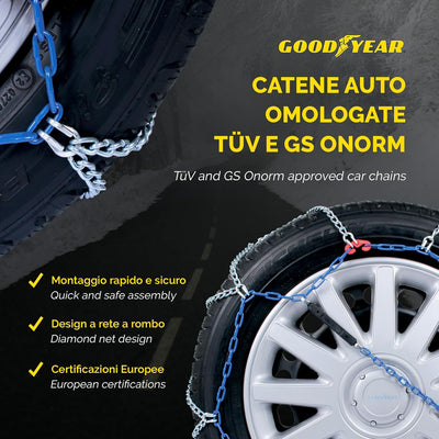 Goodyear 77956 Schneeketten 7 mm für auto, Grösse 110, Grösse 110