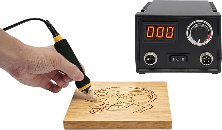 Doppel-Stift-Brenner, 80W, 21 Spitzen, Für Holz & Leder, Schwarz | Repomanda, 80W, 2 Brennstifte, 21