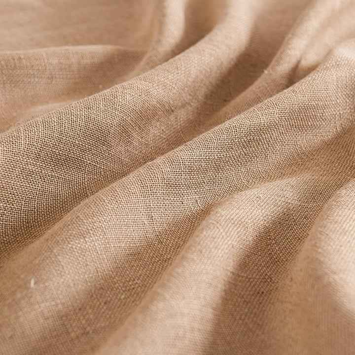 MIULEE Gardinen Vorhänge mit ösen Voile Vorhang kurz Modern Leinenoptik Halbtransparent Ösenvorhang