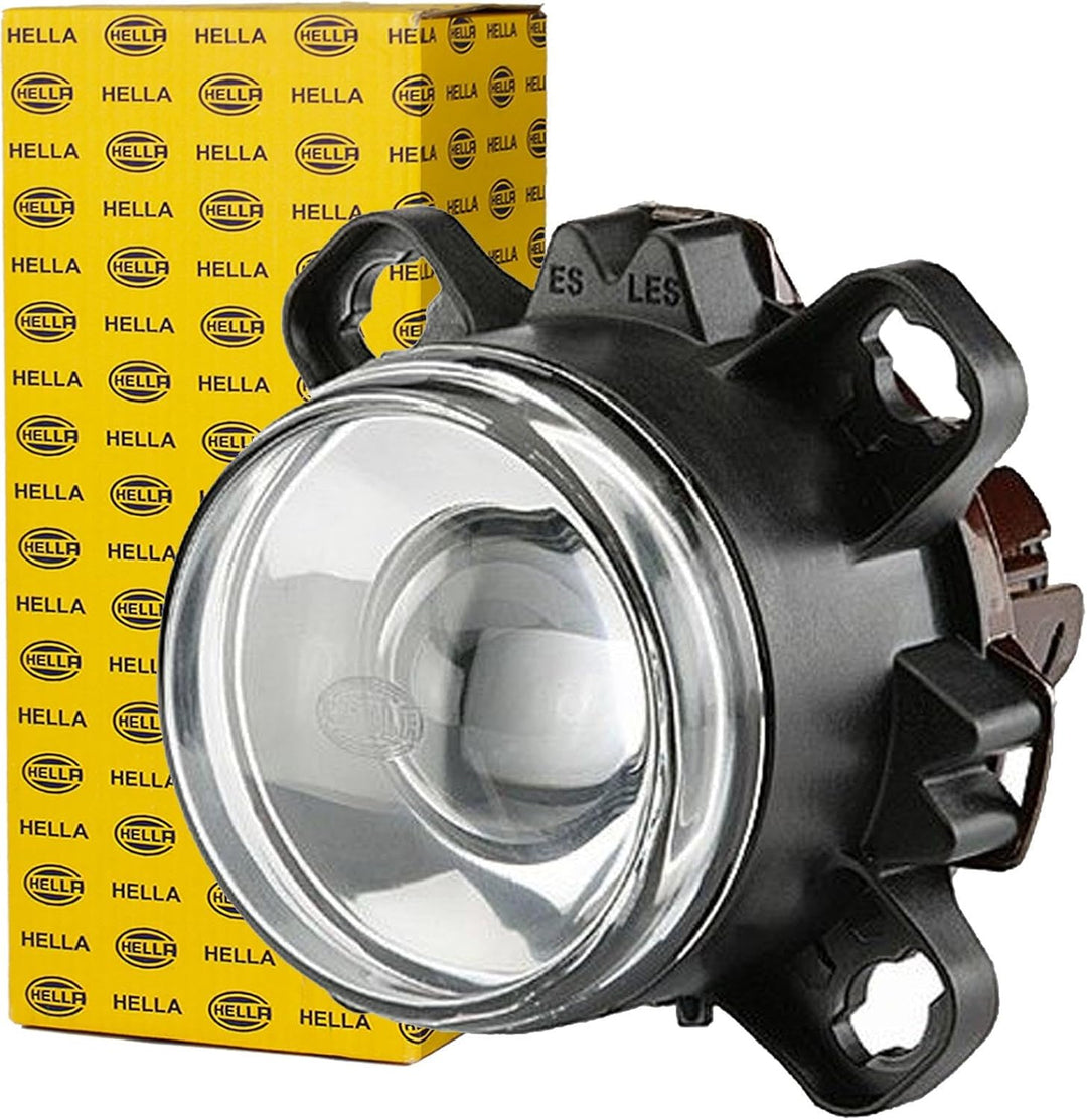 HELLA - Halogen/DE/FF-Hauptscheinwerfer - 90mm Performance - 12V - rund - Einbau - gehärtete Streusc